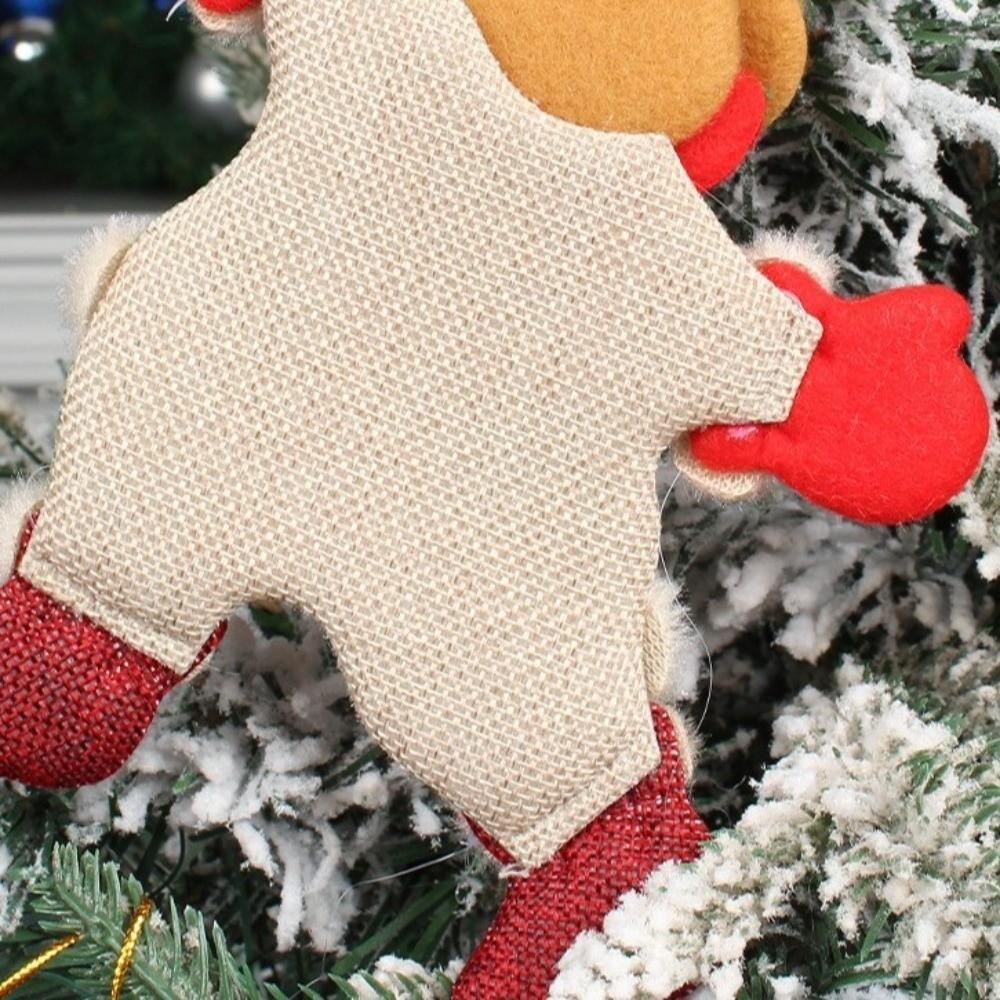 4pcs Elk Christmas Doll Pendant Snowman Christmas Tree Ornament Plush Christmas Doll Fireplace
