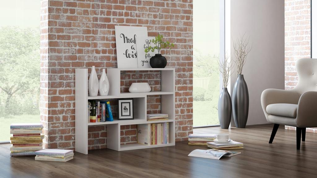 Irek White Extendable Shelf, Open Cabinet, Shelf
