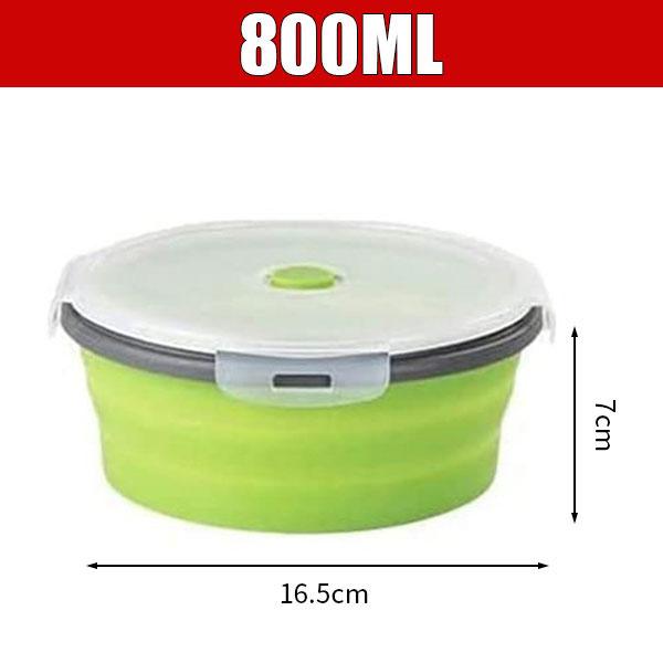 Runde Silikon Faltbare Lunchbox Mikrowellen Faltbare Schüssel Tragbarer Faltbarer Lebensmittelbehälter Box Salatschüssel mit Deckel