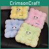 Grid Pattern Square Pad Office Chair Cushion For Girls Room And Study Area Use