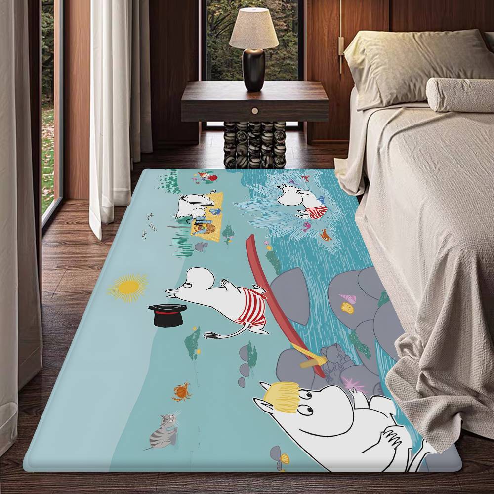 Tappetino Moomin M Carino Stile INS Morbido Pavimento Camera da Letto Casa Tappetino Lavanderia Tappeti Domestici Antiscivolo