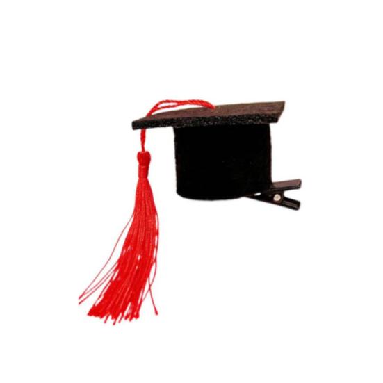 

Hair Pin Felt Tassel Mini Bachelor Hat Style Decor Headband Easy to Wear Lightweight Hairpin Hair Accessory A