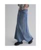 8SECONDS Linen Blended Denim Maxi Skirt Sky Blue