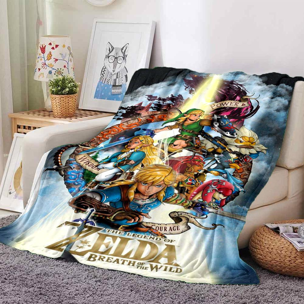 Legend Zelda Print Flannel Blanket High Quality Warm Comfortable Cover for All Seasons Perfect for Gifts Home Decor