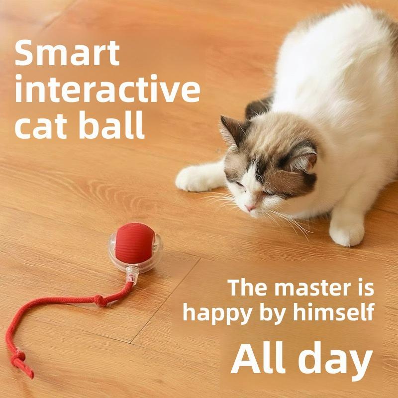 Cat Toy Balls, Biting Resistant, Self-entertaining, Cat Teasing Balls, Automatic Toy Balls, Boring Gadgets, Smart Pet Toys with Ropes
