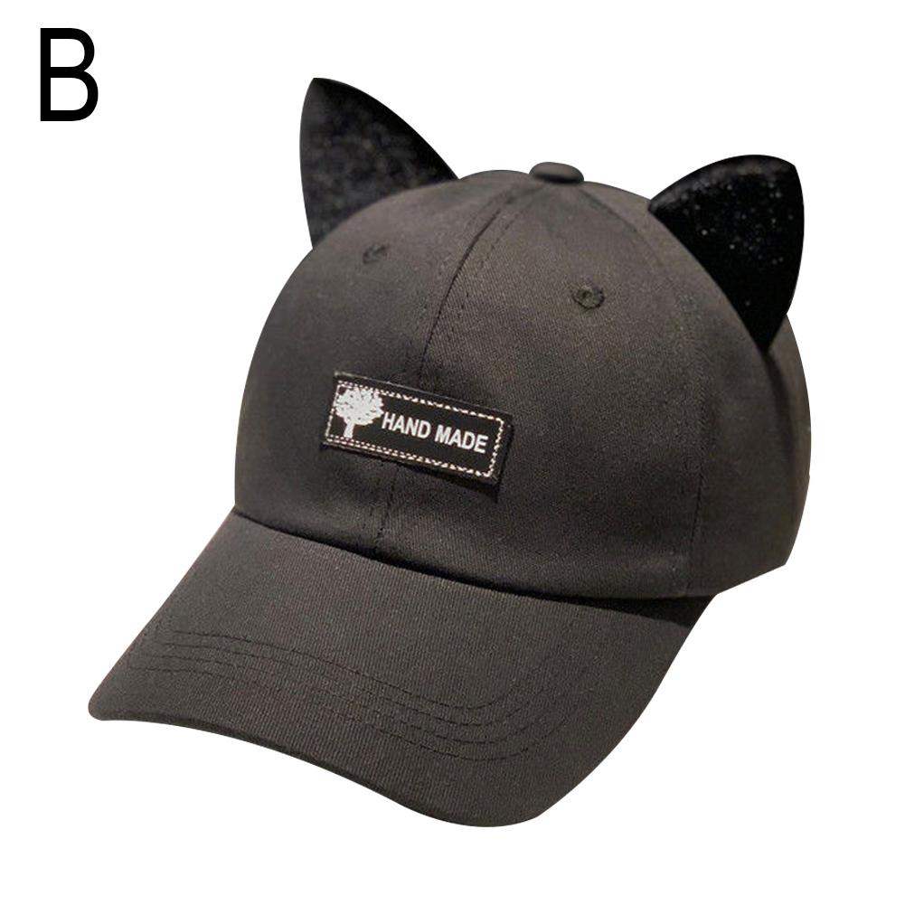 Cute Cat Ears Baseball Cap For Women Men Funny Sunglasses Aviator Snapback Sun Hat Unisex Solid Color Hip Hop Peaked Hats