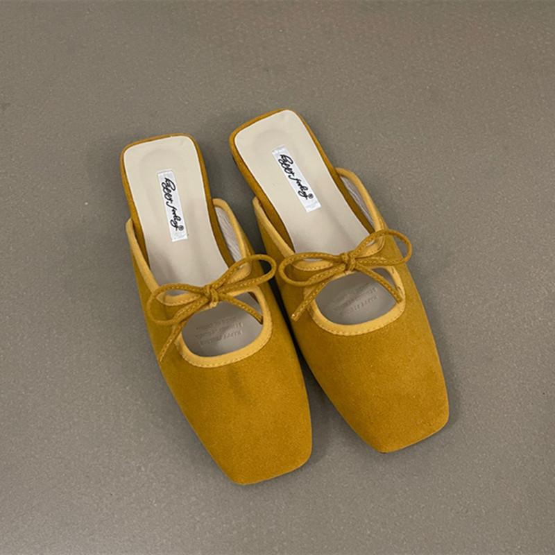 

Мода Bailamos 2025 Лето Женские Плоские Шлепанцы Мода Круглый Носок Слипоны Мюли Обувь Мягкий Плоский Каблук Уличные Повседневные Платье Сандалии Обувь 40 жёлтый