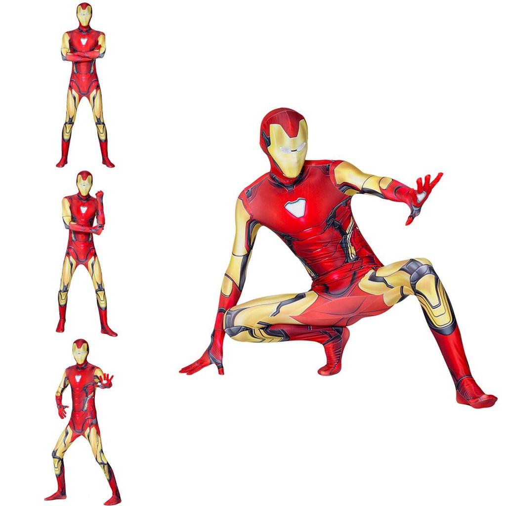 Authentic Avengers Endgame Iron Man Mark 85 Cosplay Costume Zentai Suit For Adults And Kids