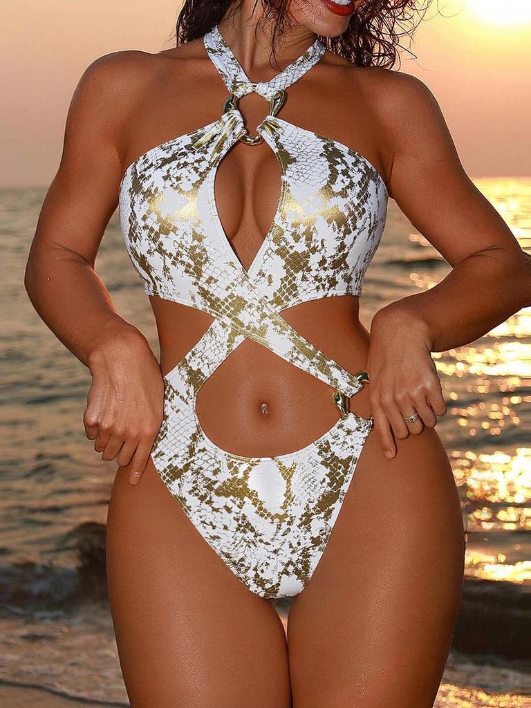 Dames Badpak Zwart Glitters Sexy Rugstrik Eendelig Badpak Bikini Strandkleding Zwempakken