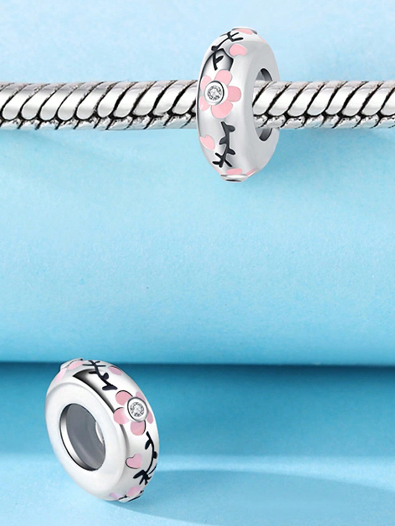 

Charm Bead Charms Plata copper Colors GemstoneFlower Clips and Spacers Bead Charms Pendant for Authentic Bracelets for Women Do It Yourself Jewellery