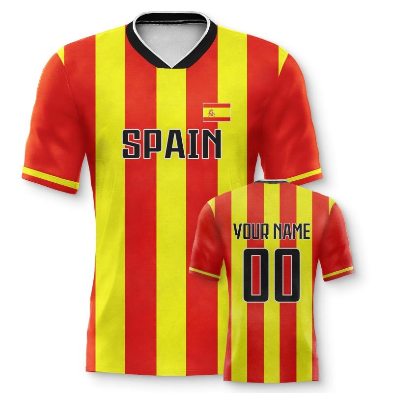 Custom Spain Soccer Jersey Personalized Name Number Football Team Shirt for Men Women Kids Summer Quick Dry Jerseys