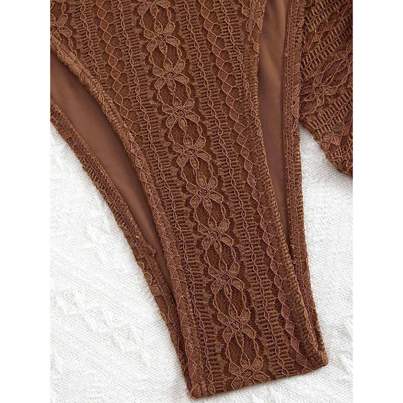 Sexy Bikini Set Plavky Dámské Trojúhelníkové Sestříhané Volánky Tanga Bikini Push Up Bandáž Krycí Oblečení Plážové Oblečení 3dílné Plavky