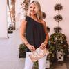 Spring and Summer New Women's Casual Fashion One-shoulder Strapless T-shirt Sleeveless Solid Color Top