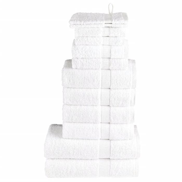 VidaXL Ensemble de Serviettes de Qualité Supérieure 12 pcs, Essuie-mains, Serviettes de Douche, Draps de Bain, Serviettes 137570