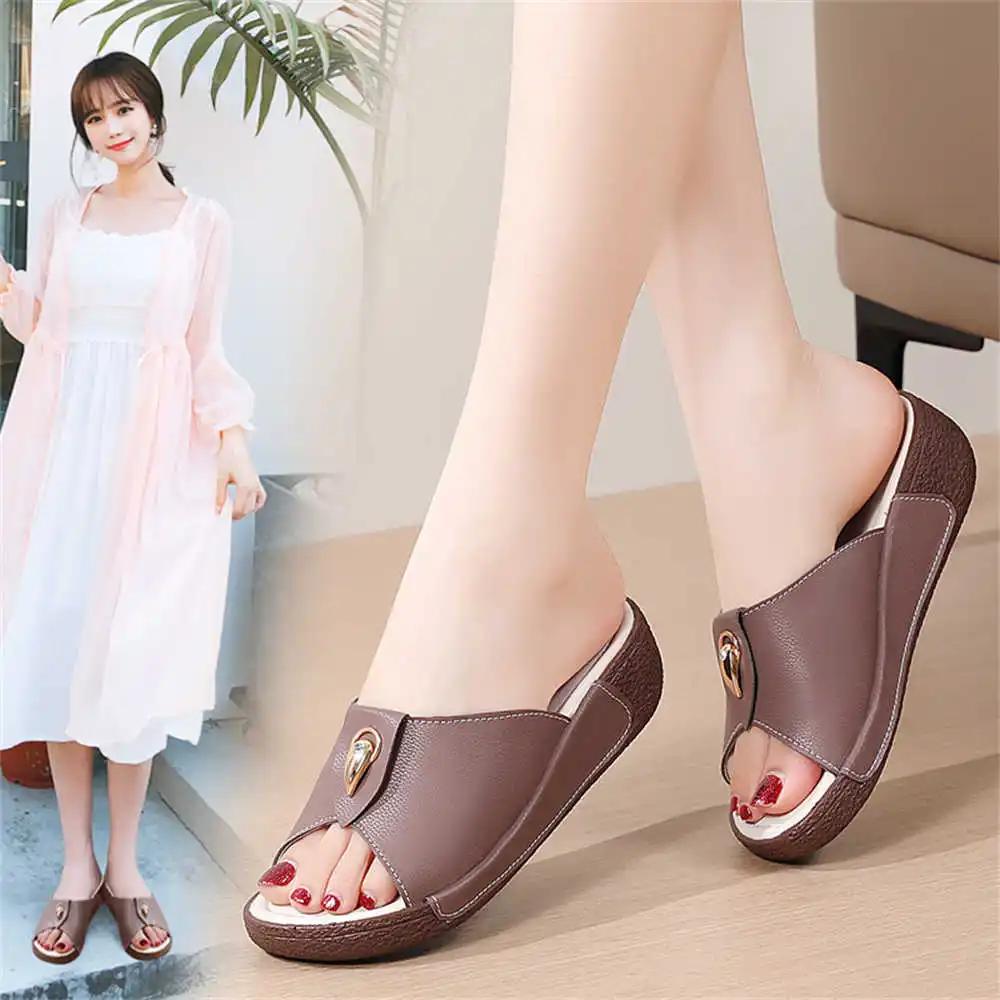 Fashion Size 39 Khaki House Women's Slippers Nude Sandals Luxury Shoes Sneakers Sports Hand Made Fashion Tenya Shouse Loafersy New