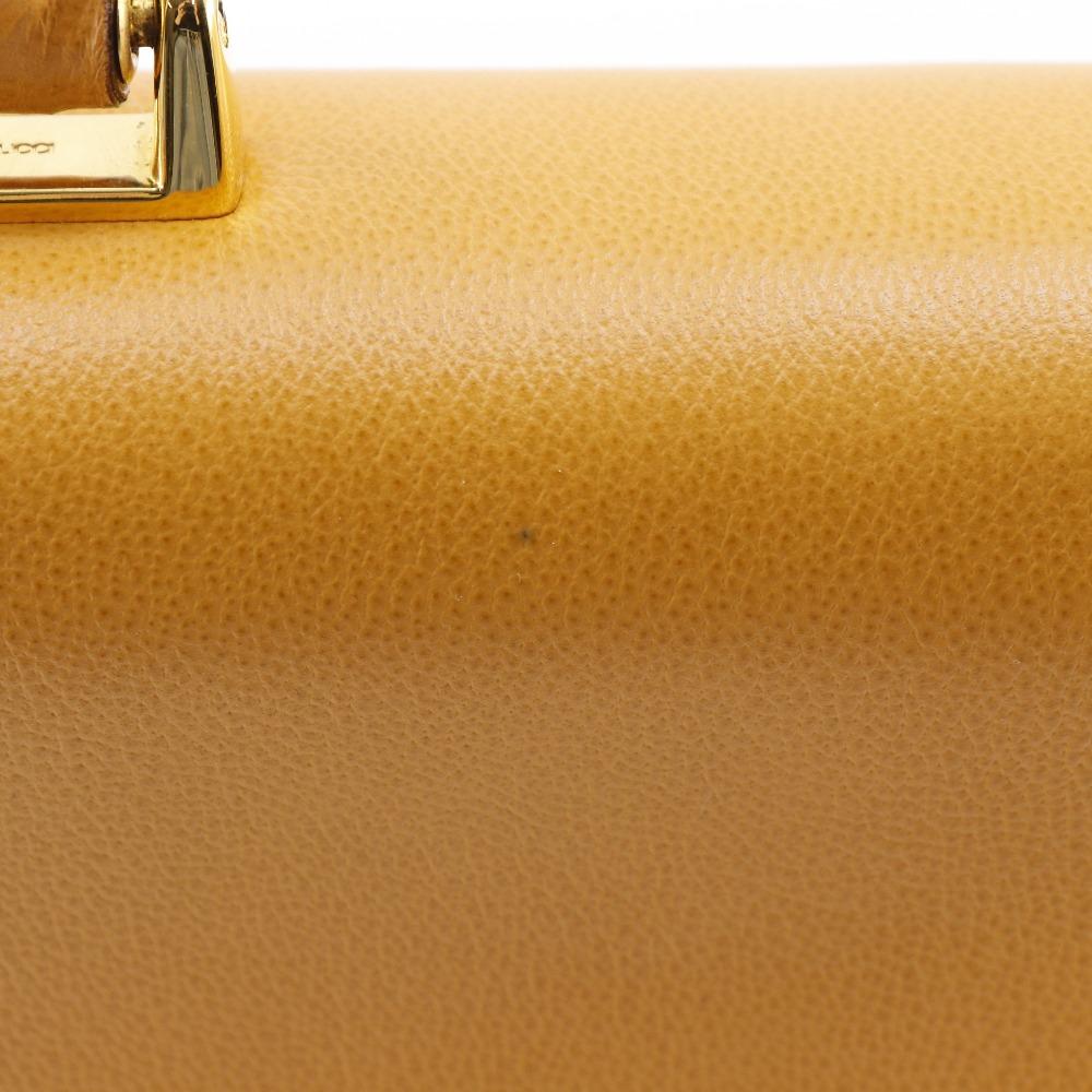 Gucci Old Gucci Business Bag 1529593678 Yellow Calfskin Mens Used