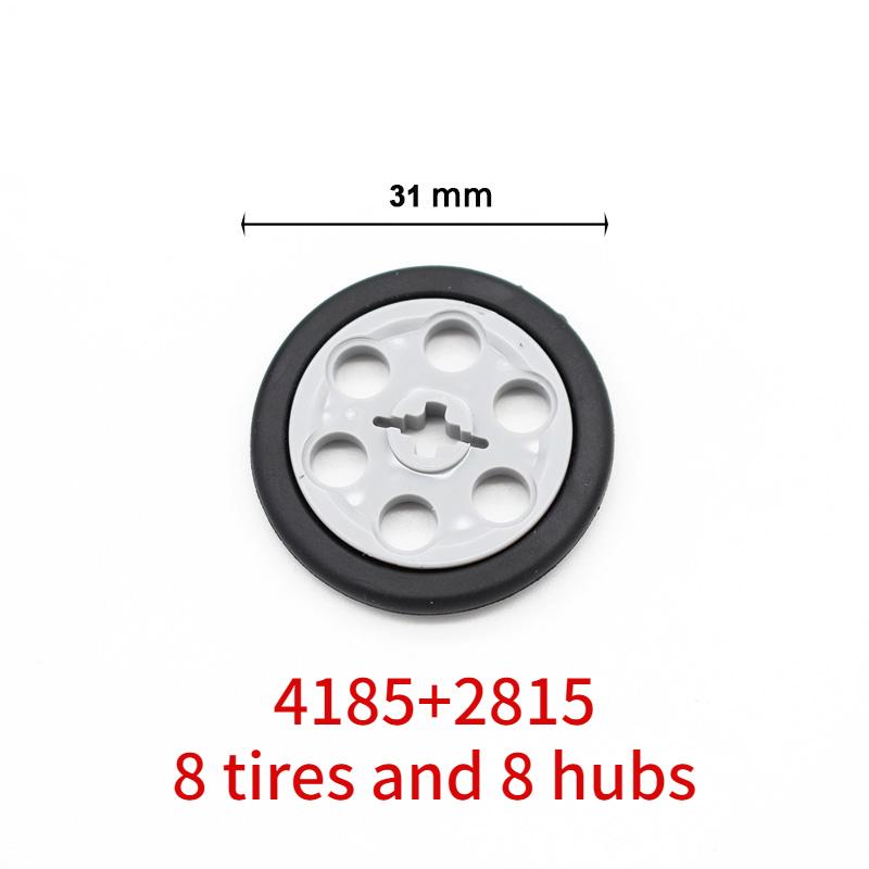 MOC Technisches Reifen Radnabe DIY Bausteine Auto LKW 44309 70695 15413 Konstruktionsbausteine Kompatibel Motorrad Rennen Spielzeug