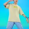Adidas Neo Solid Color Letter Print Casual Crew Neck T-Shirt Unisex Tops Yellow HS8841