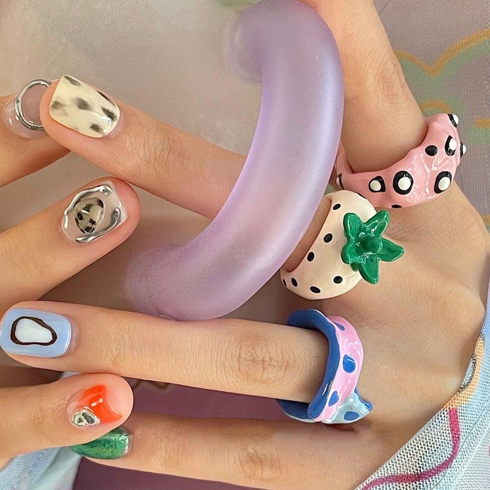 Dropping Process Opening Ring Polka Dot Fashion Jewelry Vintage Ring Korean Style Ring Women Ring