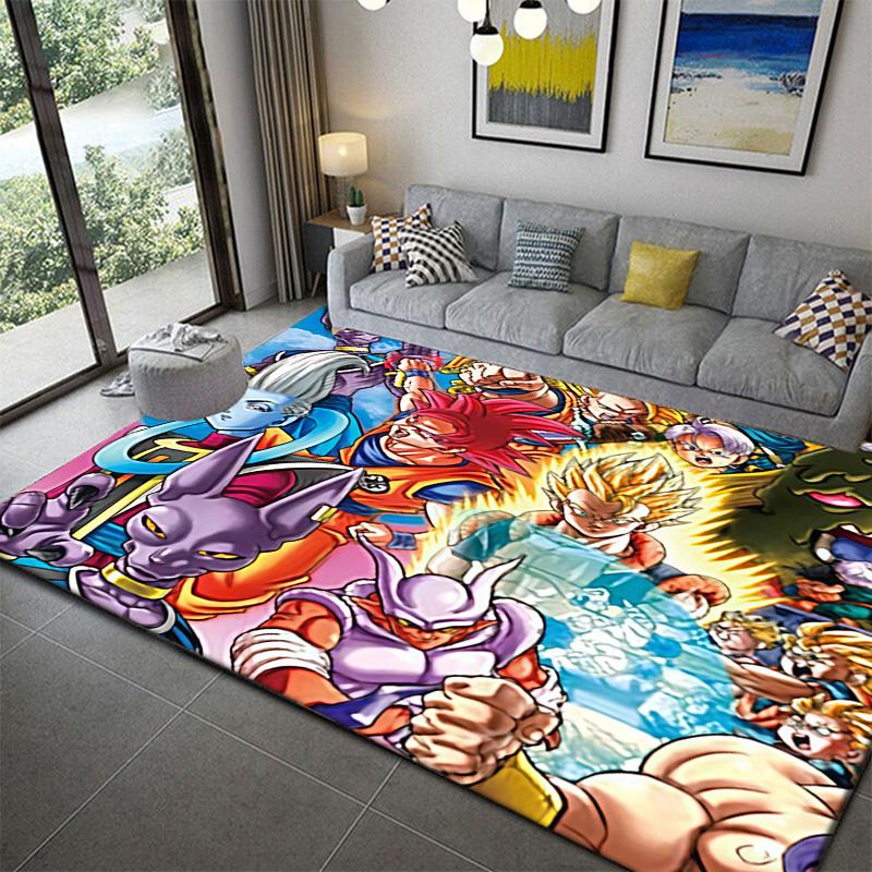 Dragon Ball Large Size Living Room Area Carpetanime Soft Washable Cartoon Floor Carpet
