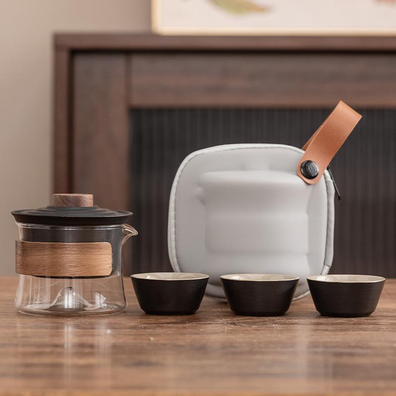 High-end Express Cup, One Pot, Three Cups, Portable Travel Tea Set, Portable Outdoor Enterprise, Company Business Gift