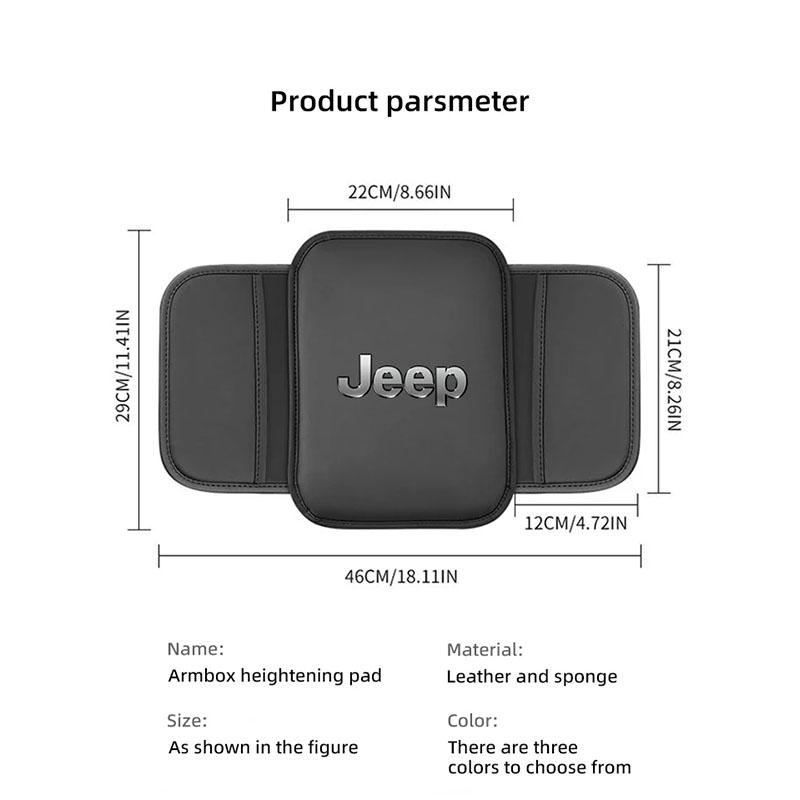 PU Car Arm Rest Cushion Storage Pad Armrest Box Protective Cover For Jeep Renegade Compass Grand Cherokee Wrangler Gladiator