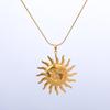 Exquisite 18K Gold-Plattierte Edelstahl-Sonnenanhänger Halskette