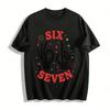 Halloween Skeleton Hand Six Seven Fun Print Casual Top Pure Cotton T-shirt