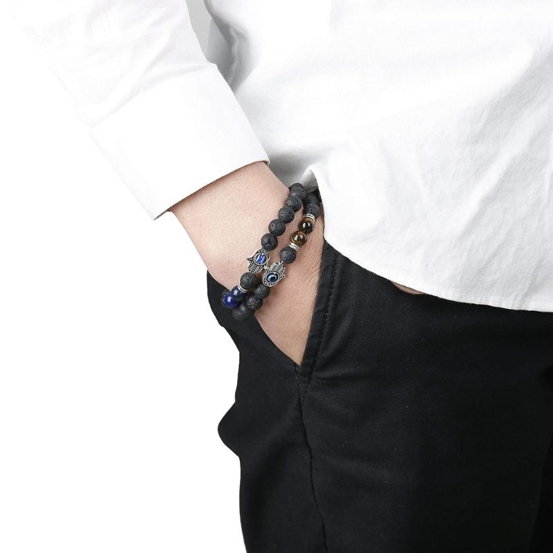 6/9 Pcs for Evil Eye String Bracelets Hamsa Hand Hand-Woven Bracelet Adjustable Red/Black Rope Cord Thread Braided Brace