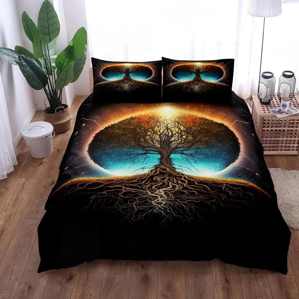Yggdrasil Tree Of Life Duvet Cover Set King Queen Double Twin Single Bed Linen Set Customized Quilt Cover