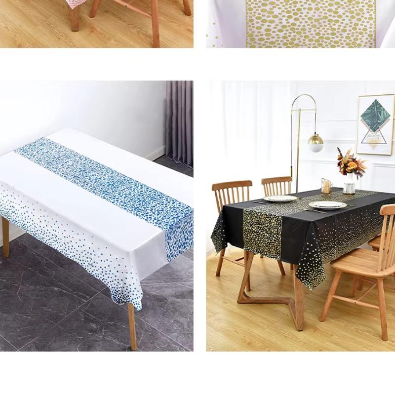 Tablecloth 1PCS PEVA Tablecloth Table Runner Thickened Waterproof Oil Venus Polka Dot Dining Table Birthday Wedding Party