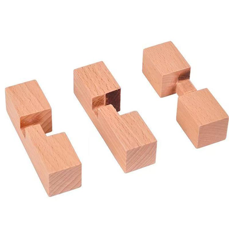 Wooden Luban Lock Easy Fun Learn Kids Brain Teaser Puzzles Educational Toys Logic Skill Development IQ Test Challenge