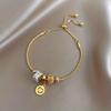 Elegant Fashionable Exquisite Circle Beads Inlaid with Zirconia Shining Love Pendant Bracelet Women's Personalized Party Zircon