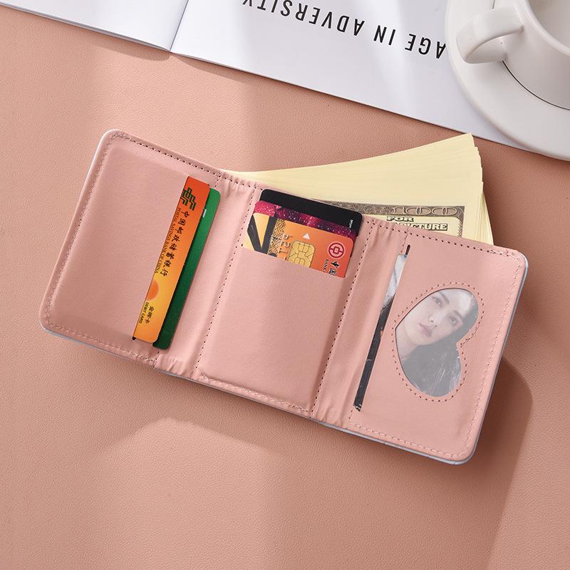 Three-Fold Cartoon Kitten Short Wallet: Multi-Card Slot Coin Purse for Women and Students