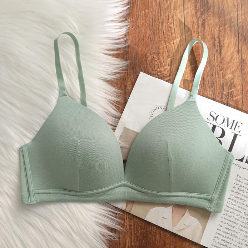 New Seamless Women's Underwear Sexy Deep V Push Up Bra Wireless Caramel Color Lingerie Adjustable Strap Comfort Brassiere