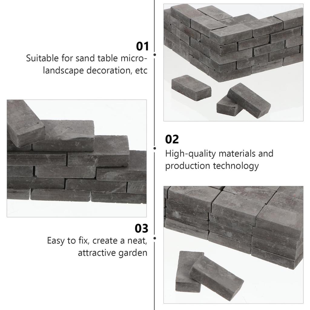 LEDMOMO Miniature Bricks, Simulation Bricks Model, Miniature Decoration for DIY Garden Courtyard, 50 Pieces