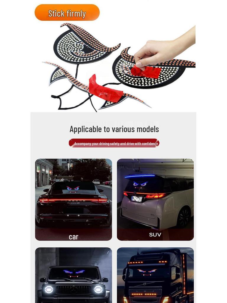 Vampire Demon Eye LED Car Light: Personalized Decorative Warning Lamp