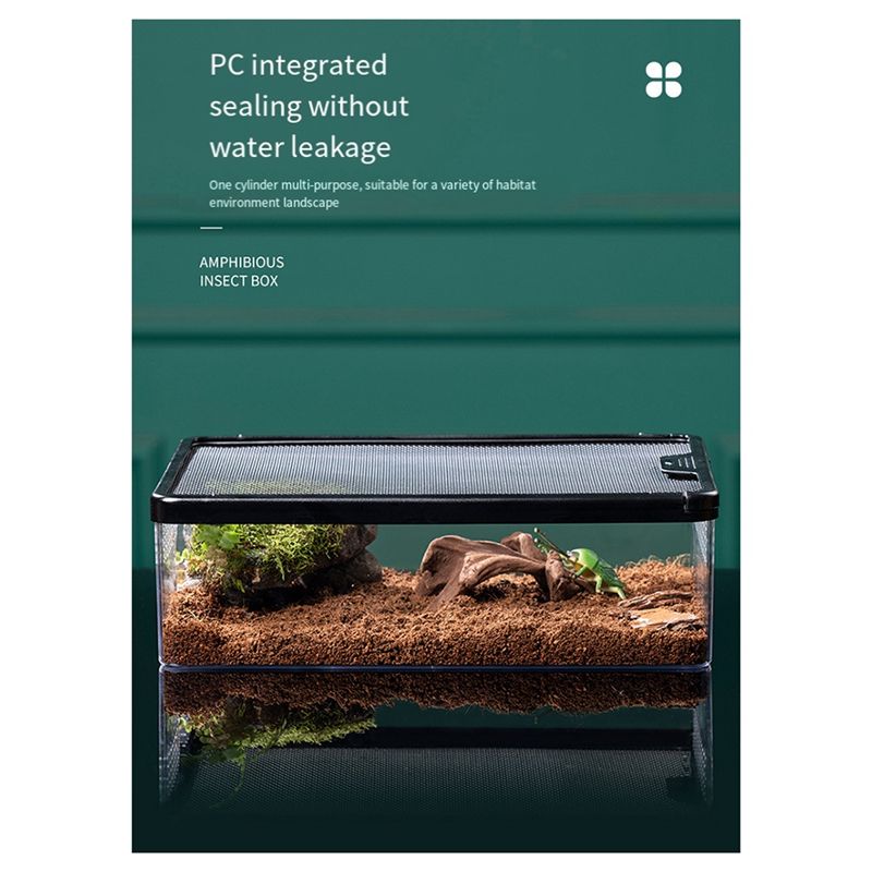 M-Modern-Transparent Reptile Feeding Box Amphibian Insect Reptile Breeding Box Ventilation Hatching Container Reptile Breedingbo