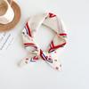 Japanese retro literary and artistic style 18 cotton and linen cashew flower silk scarf thin square scarf high-end fashion versatile accessories scarf