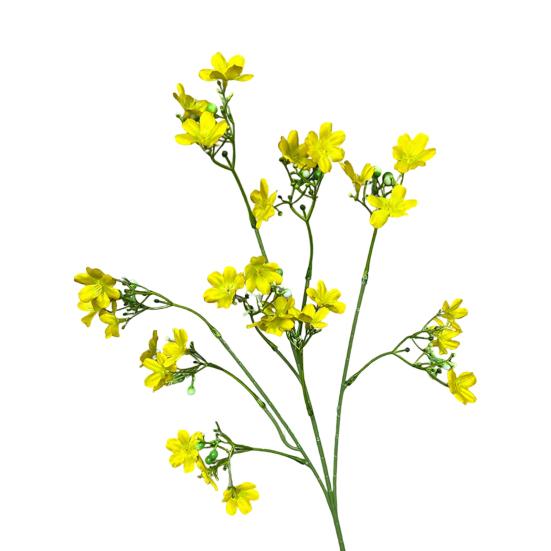 3-Fork Artificial Flower Realistic Fake Silk Flower with Stem Faux Bloom