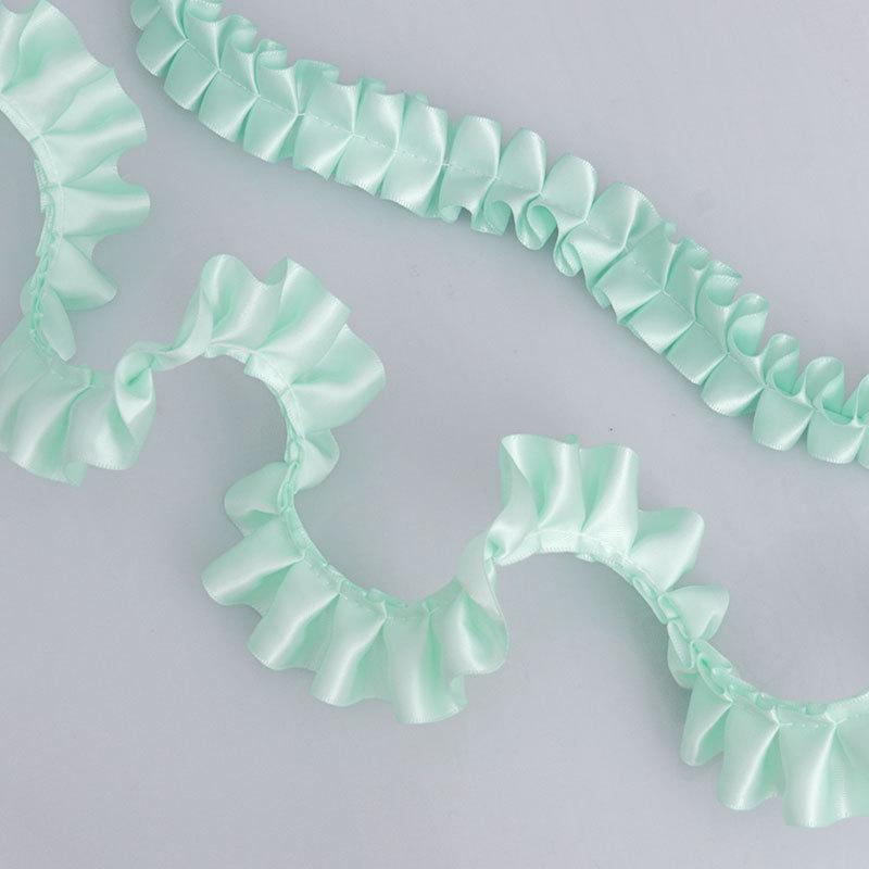 Crafting Materials Elegant Multifunction 2.5cm Single Polyester Ruffled Lace Clothing Skirt Doll DIY Craft Hat Jewelry Accessories Home Decoration