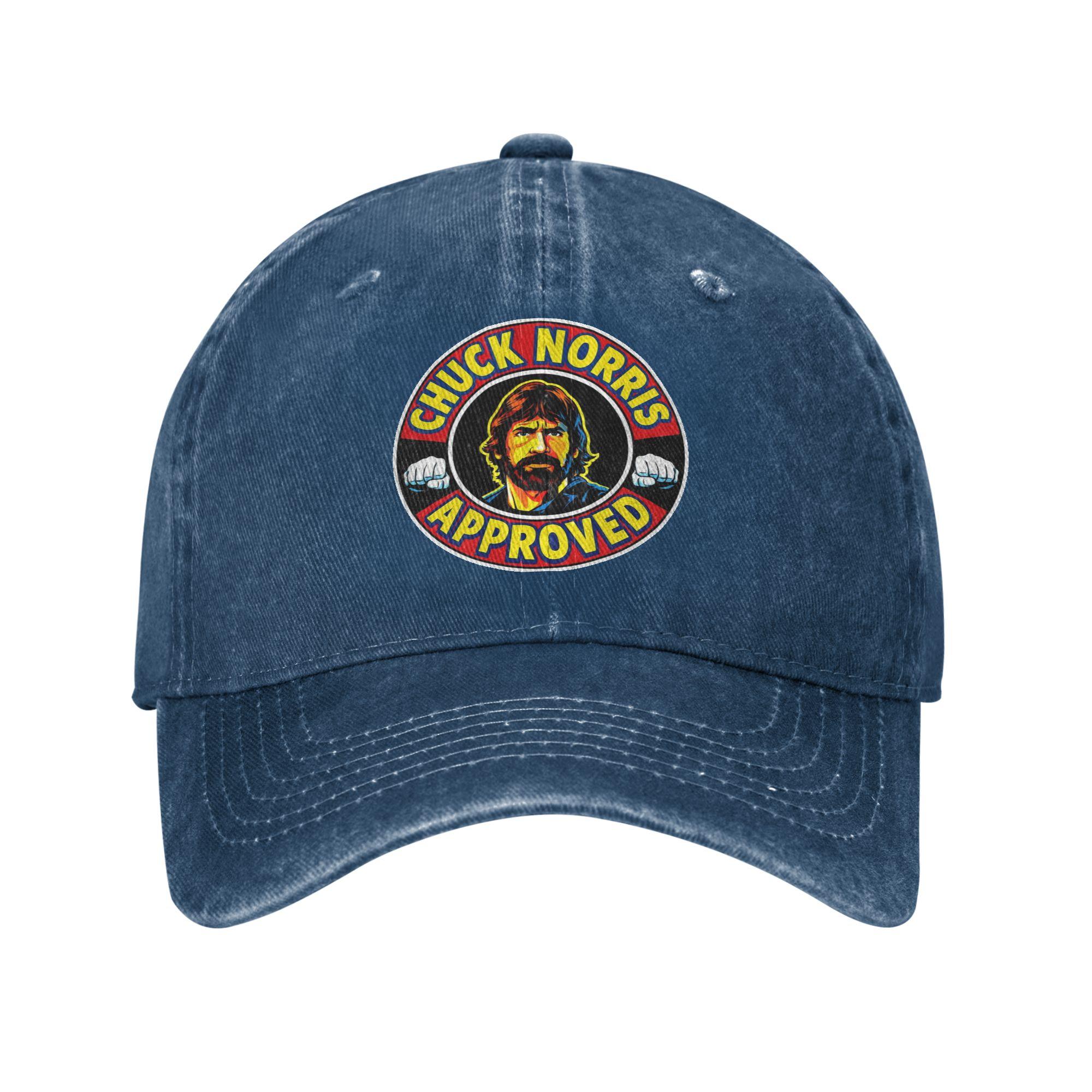 

Chuck Norris Approved Men Women Baseball Caps Distressed Cotton Caps Hat Vintage All Seasons Travel Adjustable Fit Snapback Cap One Size темно-синий