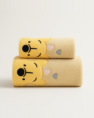 2 bucăți/set copii prosop din lână corali urs din desene animate îngroșat, absorbant de apă moale, uscare rapidă, dreptunghi, duș pentru față, prosop de baie, kit de prosop