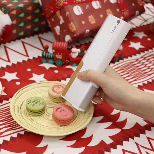 

EVEBOT Food Printer Handheld Print Pen (PrintPen) for Small Businesses with Sweets, Coffee, Photo Cake, Cookie, and Macaron Designs - 3-Color Cartridg