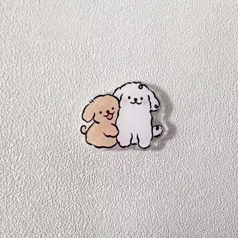 Magnetic Socket Pocket Stand Phone Grip Tok Bracket Korean Cute Cartoon Puppy Grip For iPhone Samsung Xiaomi Ring Finger Holder