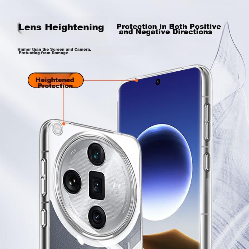Phone Case for OPPO FindX7ultra, for FindX7ultra, Full Lens Protection, Simple Skin-Friendly Transparent Soft Case, Fingerprint-Resistant Outer