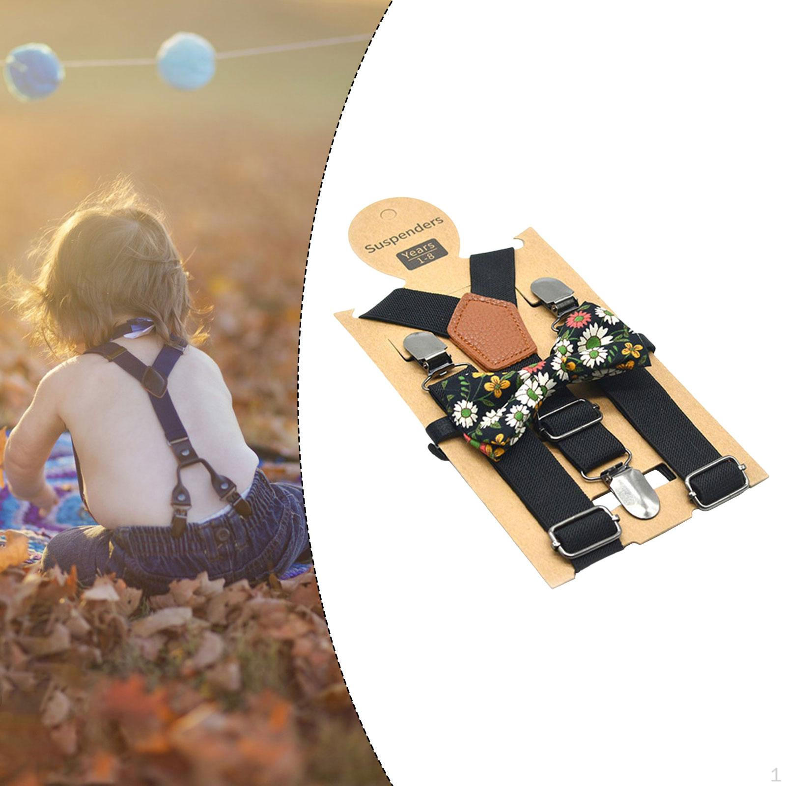 

Boys Suspenders And Bow , Elastic Y-Shaped Suspenders, Strong Metal Clips, Clothing Accessories