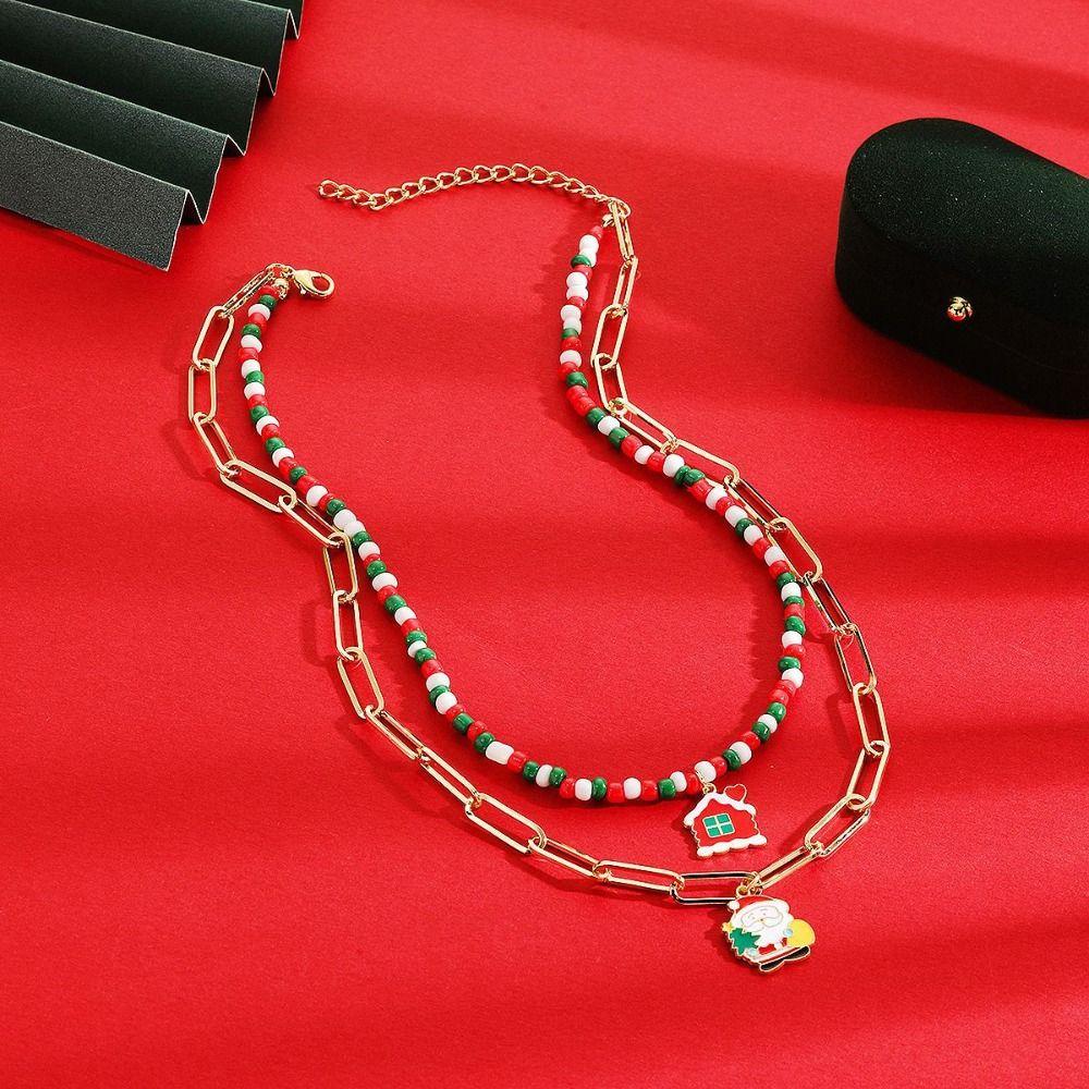 Christmas Tree Rice Beaded Chain Cartoon Cartoon Pendant Bracelet  Decoration