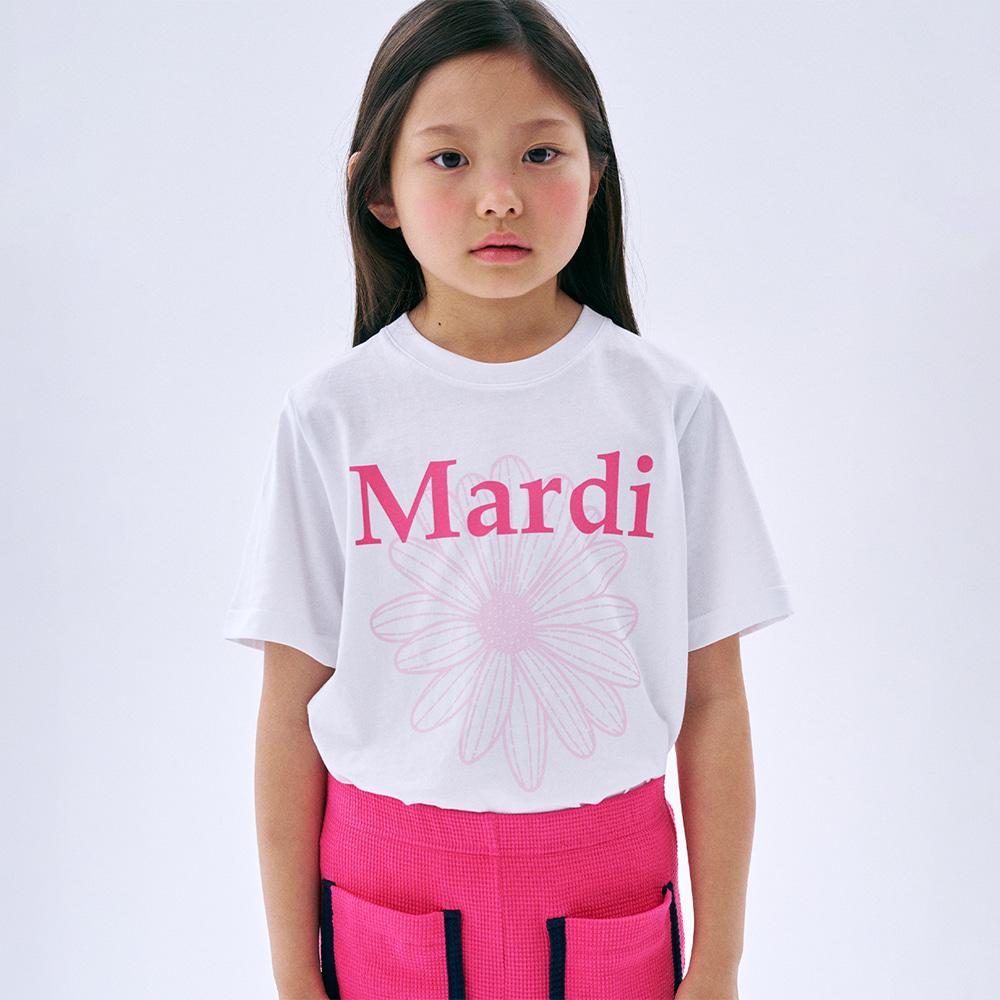 [mardimercredi] Kids T-shirt Flowermardi Duo White Hotpink S(100)