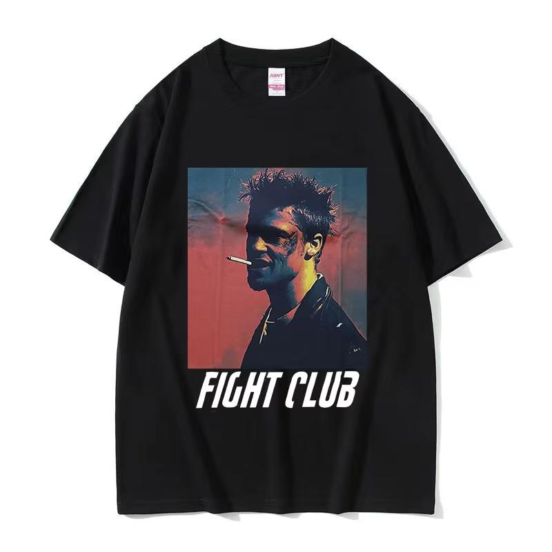 2025 Summer 90s Movie FIGHT CLUB Graphic Tee Shirt Unisexs Hip Hop Vintage Gothic Unisex Fashion 100 Pure Cotton Printed Tshirt